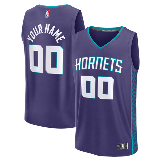Charlotte Hornets Fanatics Fast Break Custom Jersey - Icon Edition - Purple Official NBA Team Apparel Basketball Fan Gear