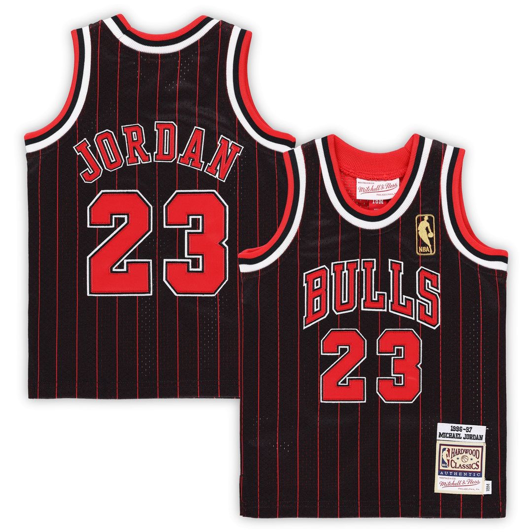Michael Jordan Chicago Bulls Mitchell & Ness Infant 1996/97 Hardwood Classics Authentic Jersey - Black Official NBA Team Apparel Basketball Fan Gear
