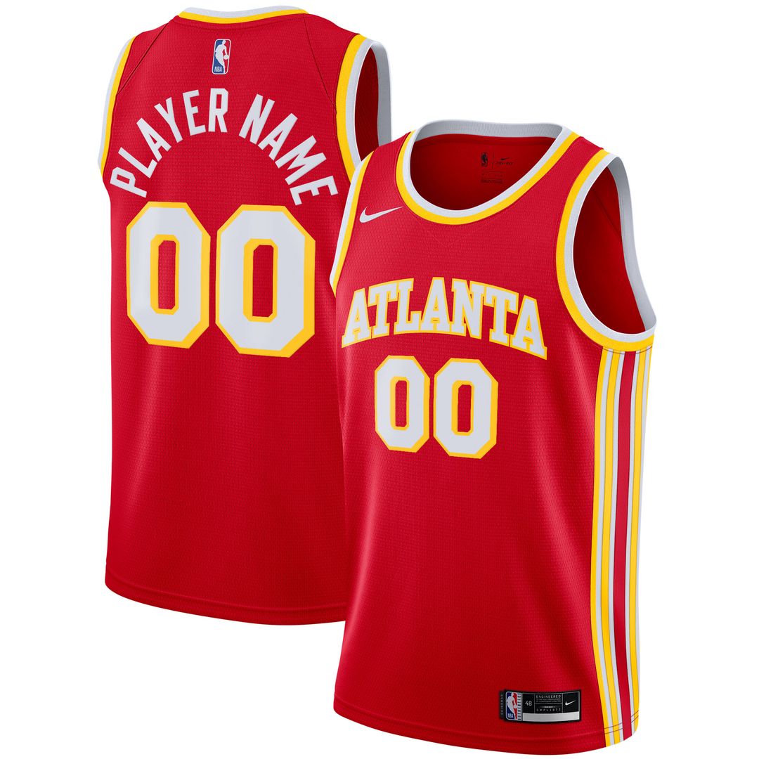 Atlanta Hawks Nike 2020/21 Swingman Custom Jersey - Icon Edition - Red Official NBA Team Apparel Basketball Fan Gear