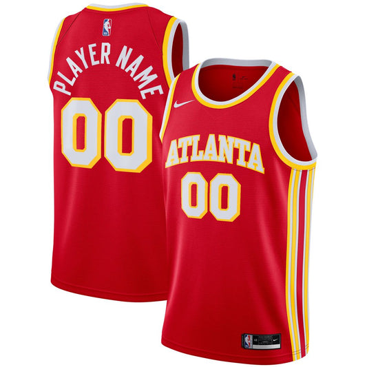 Atlanta Hawks Nike 2020/21 Swingman Custom Jersey - Icon Edition - Red Official NBA Team Apparel Basketball Fan Gear