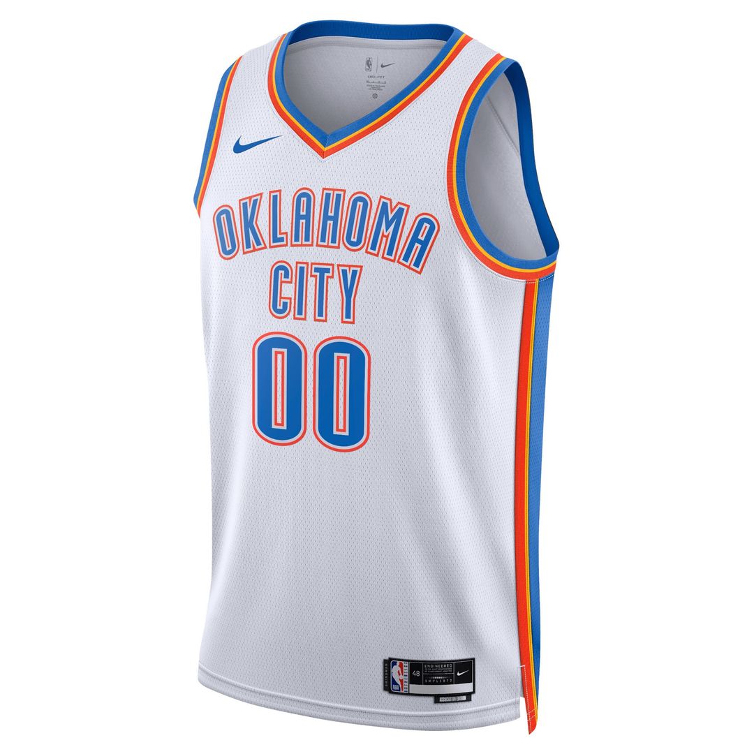 Oklahoma City Thunder Nike Unisex Swingman Custom Jersey White - Association Edition Official NBA Team Apparel Basketball Fan Gear