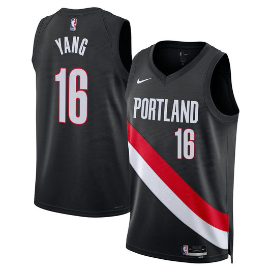 Yang Hansen Portland Trail Blazers Nike Unisex Swingman Jersey - Icon Edition - Black Official NBA Team Apparel Basketball Fan Gear
