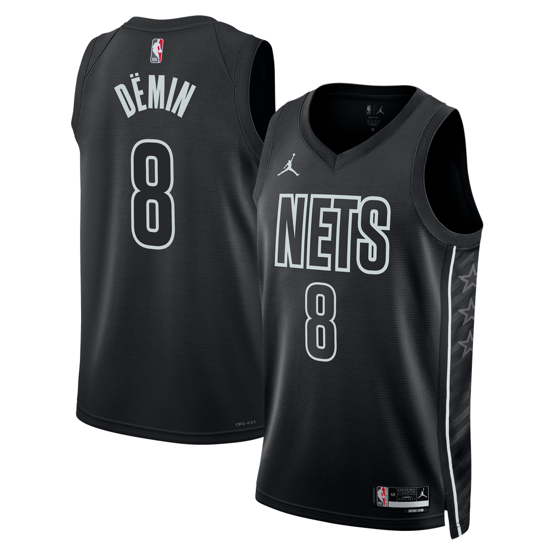 Egor Dëmin Brooklyn Nets Jordan Brand Unisex Swingman Jersey - Statement Edition - Black Official NBA Team Apparel Basketball Fan Gear