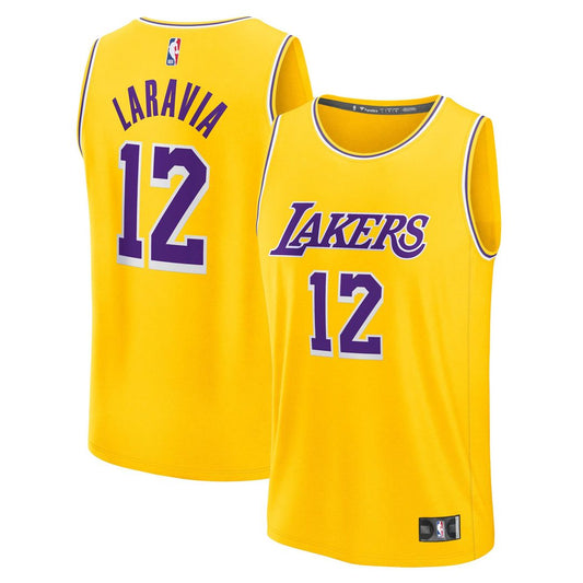 Jake LaRavia Los Angeles Lakers Fanatics Fast Break Replica Jersey - Icon Edition - Gold Official NBA Team Apparel Basketball Fan Gear
