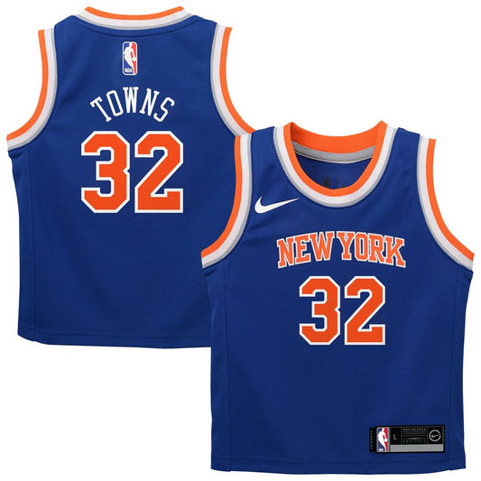 Karl-Anthony Towns New York Knicks Nike Preschool Replica Swingman Jersey - Icon Edition - Blue Official NBA Team Apparel Basketball Fan Gear