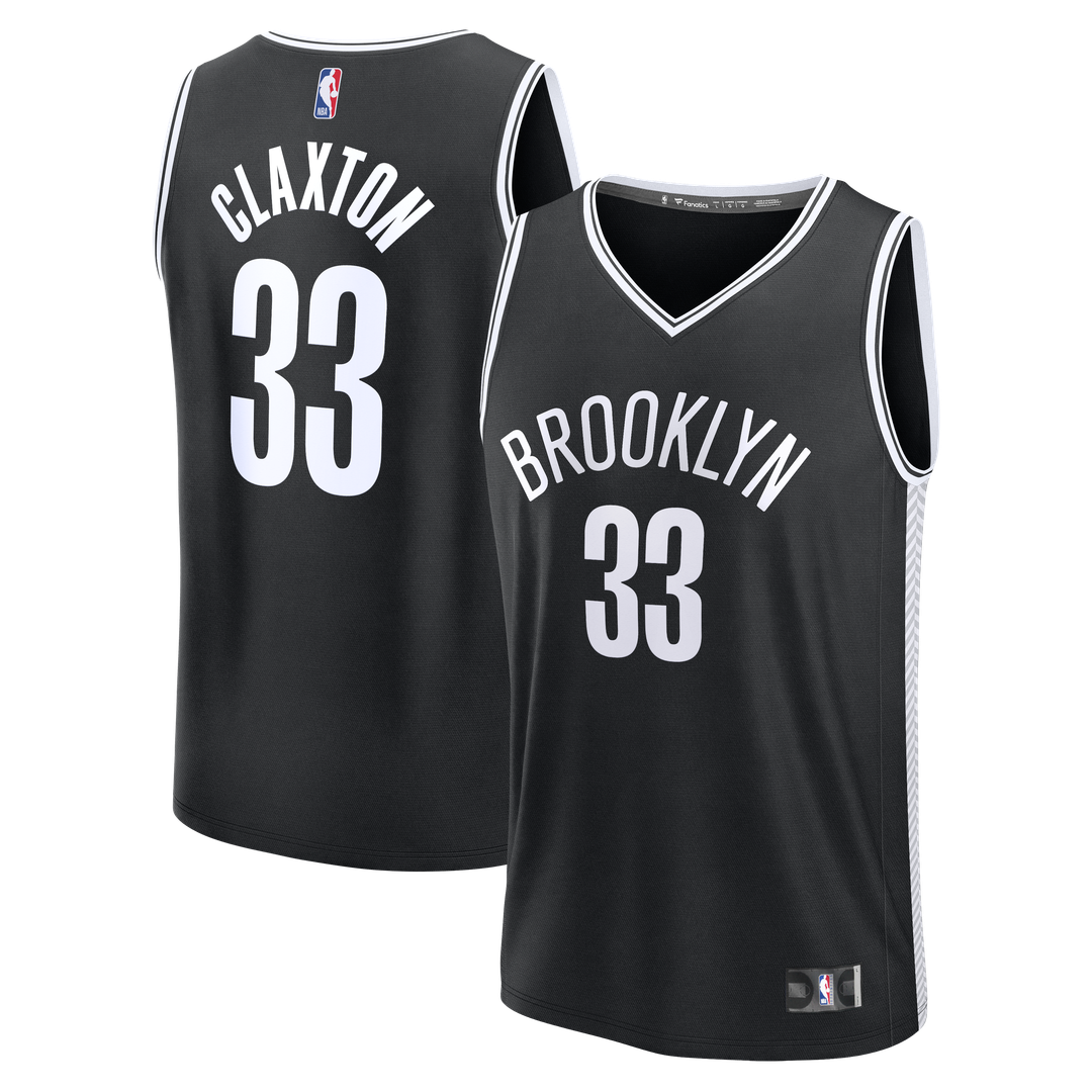Nic Claxton Brooklyn Nets Fanatics Fast Break Replica Jersey - Black - Icon Edition Official NBA Team Apparel Basketball Fan Gear