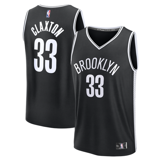 Nic Claxton Brooklyn Nets Fanatics Fast Break Replica Jersey - Black - Icon Edition Official NBA Team Apparel Basketball Fan Gear
