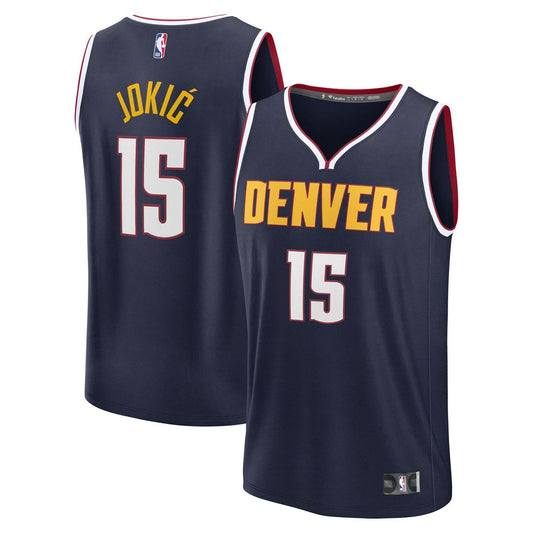 Nikola Jokic Denver Nuggets Fanatics Youth Fast Break Replica Player Jersey - Icon Edition - Navy Official NBA Team Apparel Basketball Fan Gear