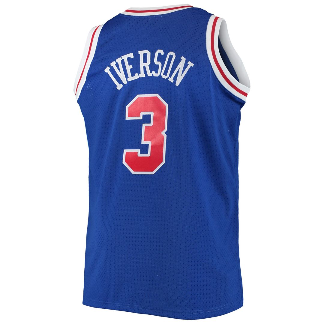 Allen Iverson Philadelphia 76ers Mitchell & Ness 1996/97 Big & Tall Hardwood Classics Swingman Jersey - Royal Official NBA Team Apparel Basketball Fan