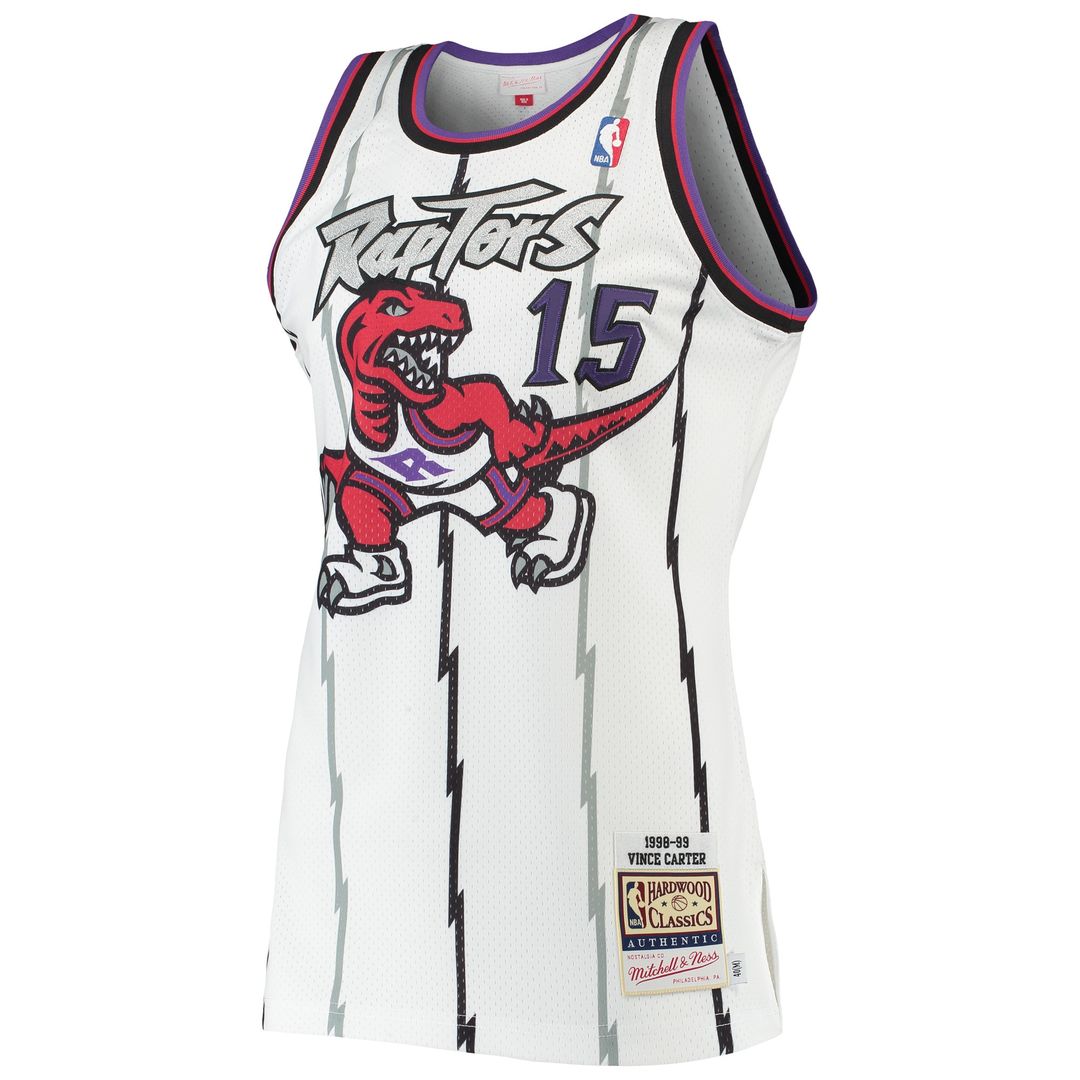 Vince Carter Toronto Raptors Mitchell & Ness 1998/99 Hardwood Classics Authentic Jersey - White Official NBA Team Apparel Basketball Fan Gear