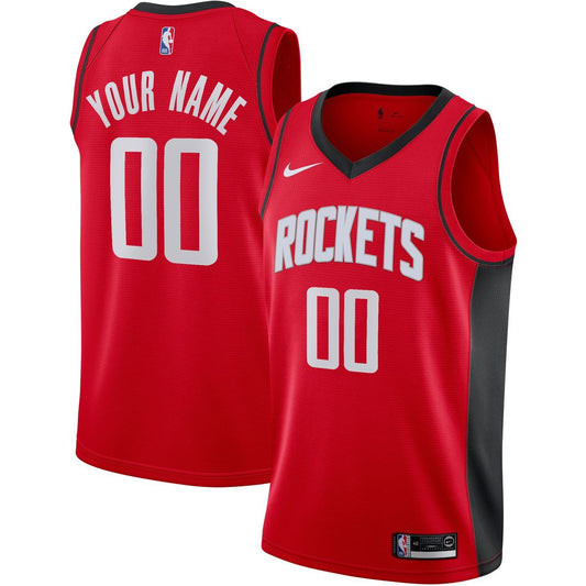 Houston Rockets Nike Custom Swingman Jersey - Icon Edition - Red Official NBA Team Apparel Basketball Fan Gear