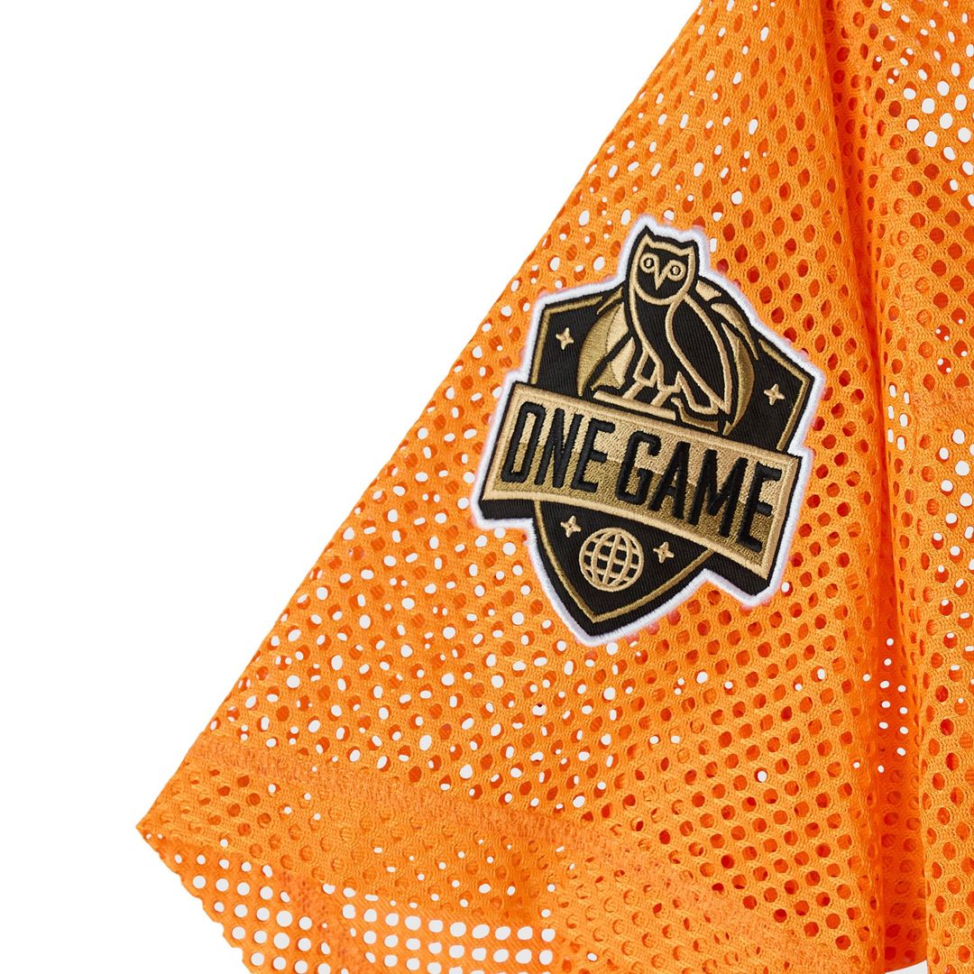New York Knicks OVO x NBA Mesh Football Fashion Jersey - Orange Official NBA Team Apparel Basketball Fan Gear