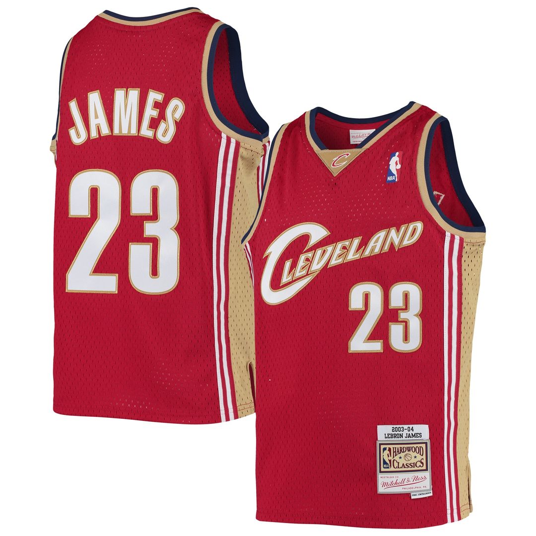 LeBron James Cleveland Cavaliers Mitchell & Ness Youth 2003-04 Hardwood Classics Swingman Jersey - Wine Official NBA Team Apparel Basketball Fan Gear
