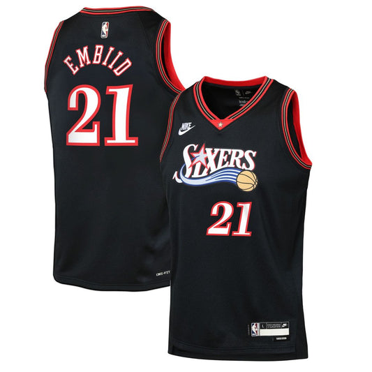 Joel Embiid Philadelphia 76ers Nike Youth Swingman Jersey - Classic Edition - Black Official NBA Team Apparel Basketball Fan Gear