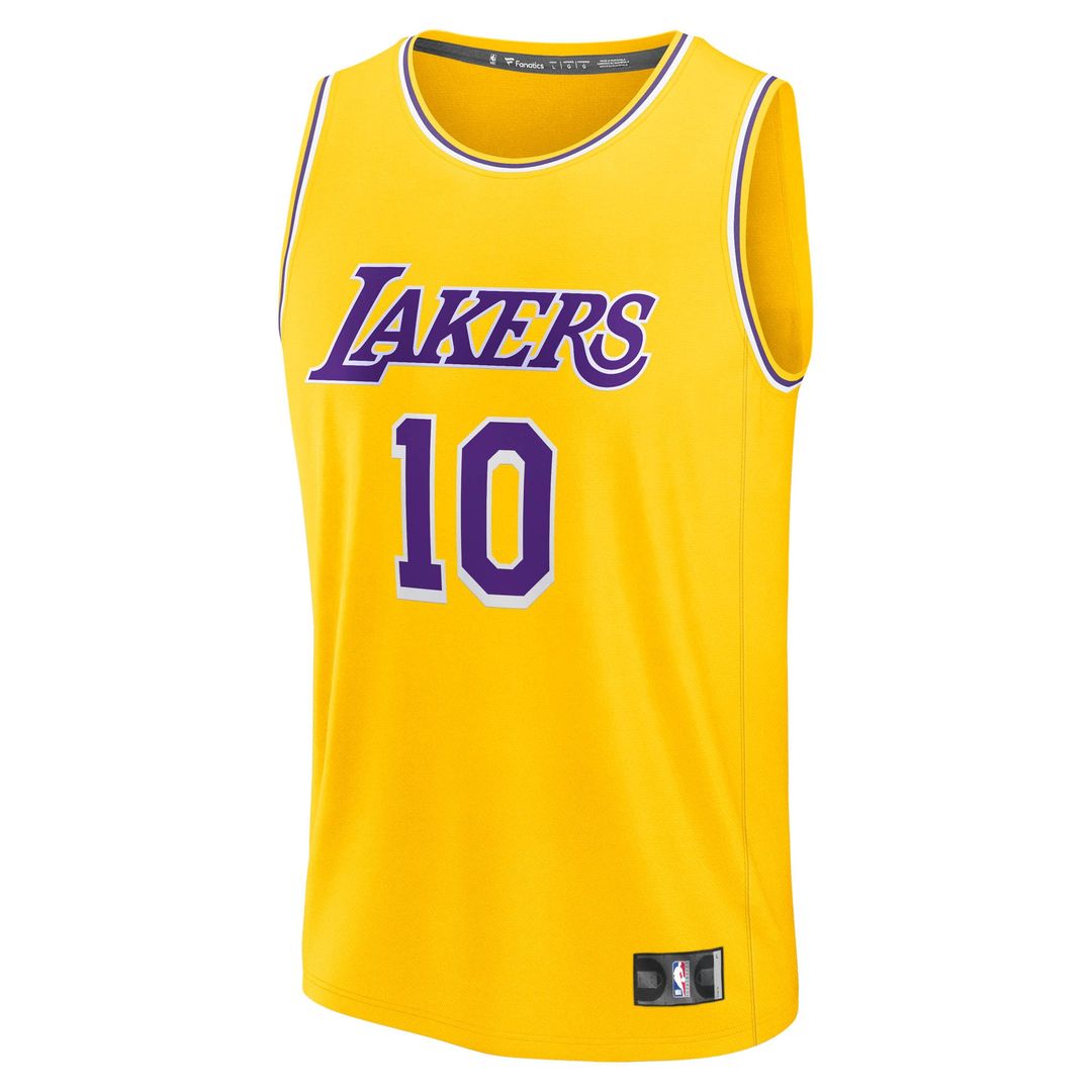 Luke Kennard Los Angeles Lakers Fanatics Fast Break Replica Jersey - Icon Edition - Gold Official NBA Team Apparel Basketball Fan Gear