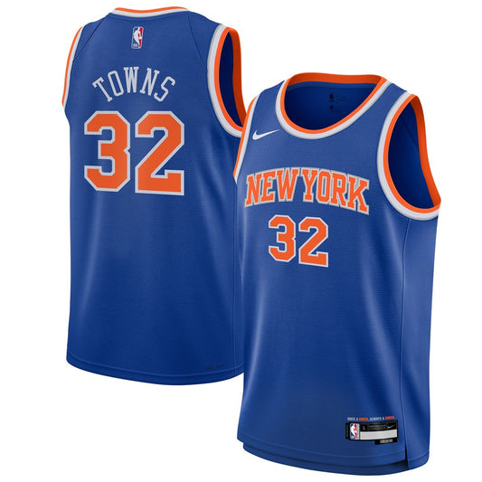 Karl-Anthony Towns New York Knicks Nike Youth Swingman Jersey - Icon Edition - Blue Official NBA Team Apparel Basketball Fan Gear