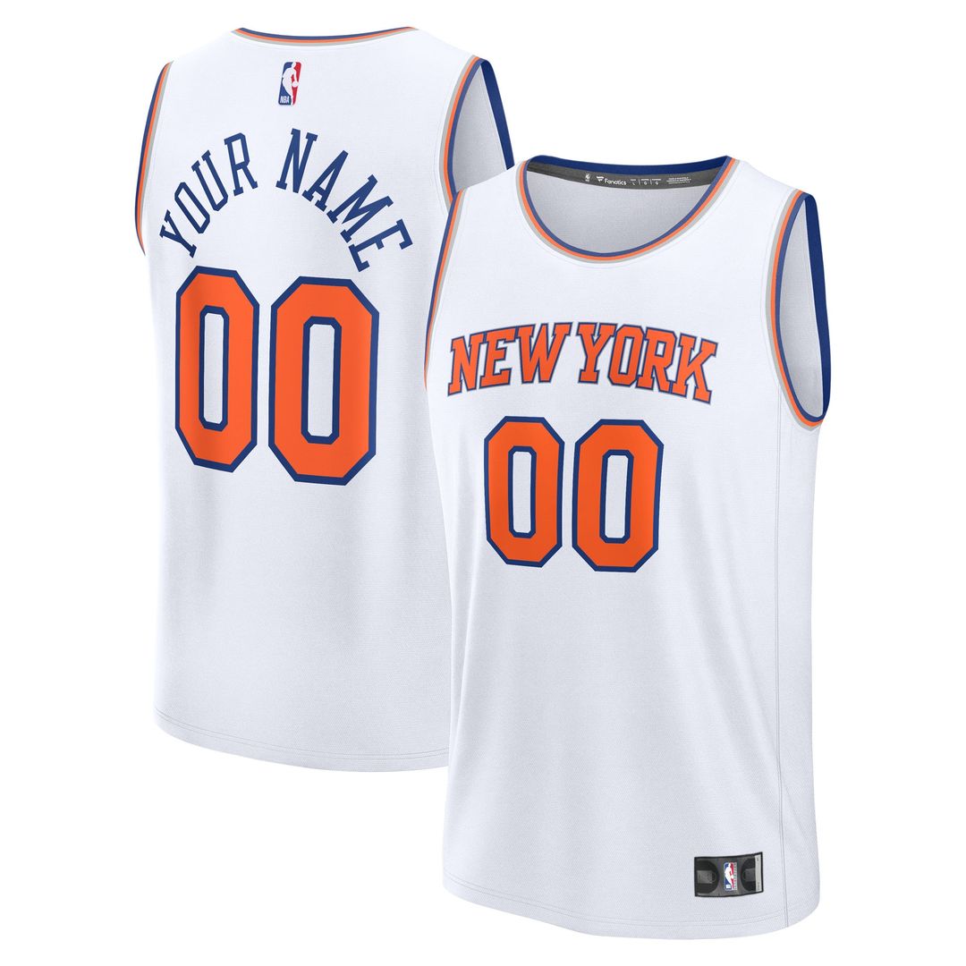 New York Knicks Fanatics Youth Fast Break Custom Jersey - Statement Edition - Black Official NBA Team Apparel Basketball Fan Gear