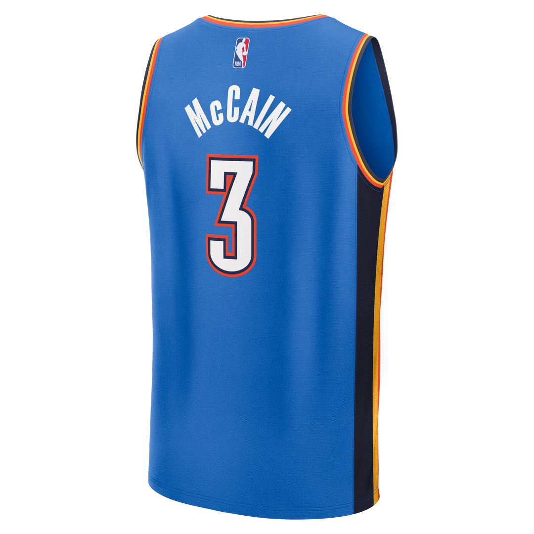 Jared McCain Oklahoma City Thunder Fanatics Fast Break Replica Jersey - Icon Edition - Blue Official NBA Team Apparel Basketball Fan Gear
