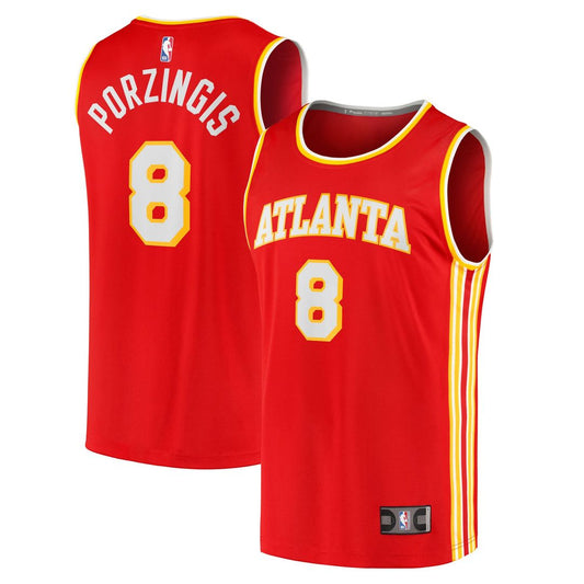 Kristaps Porziņģis Atlanta Hawks Fanatics Fast Break Replica Jersey - Red - Icon Edition Official NBA Team Apparel Basketball Fan Gear