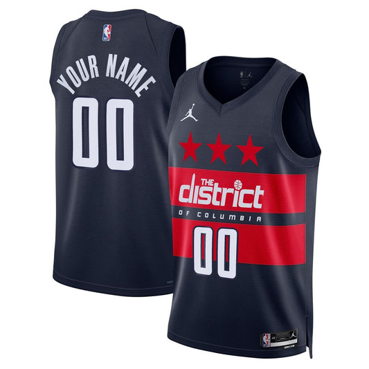 Washington Wizards Jordan Brand Unisex 2024/25 Custom Swingman Jersey - Statement Edition - Navy Official NBA Team Apparel Basketball Fan Gear