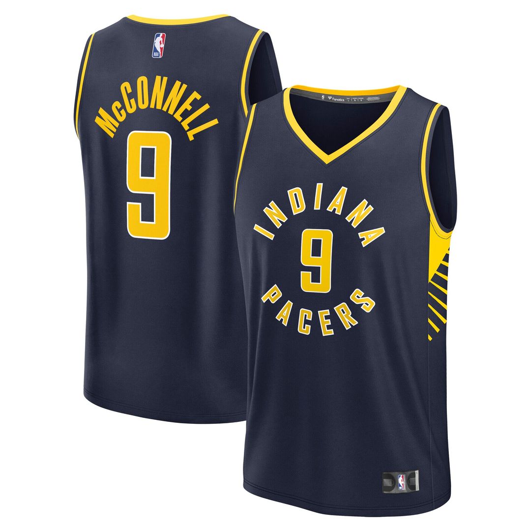 T.J. McConnell Indiana Pacers Fanatics Fast Break Replica Jersey - Navy - Icon Edition Official NBA Team Apparel Basketball Fan Gear