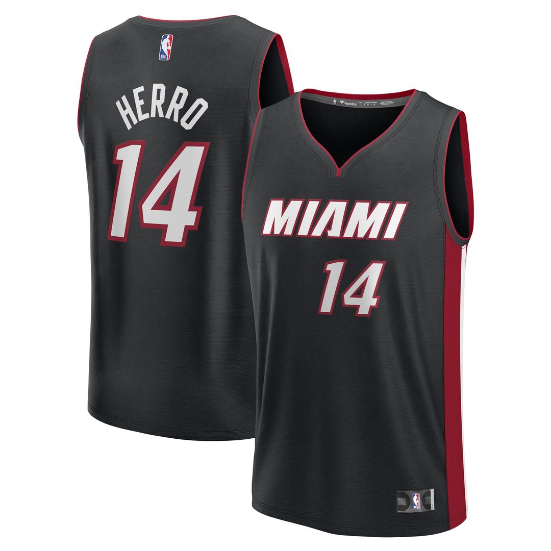 Tyler Herro Miami Heat Fanatics Youth Fast Break Replica Player Jersey - Black - Icon Edition Official NBA Team Apparel Basketball Fan Gear
