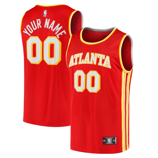 Atlanta Hawks Fanatics Fast Break Replica Custom Jersey - Icon Edition - Red Official NBA Team Apparel Basketball Fan Gear