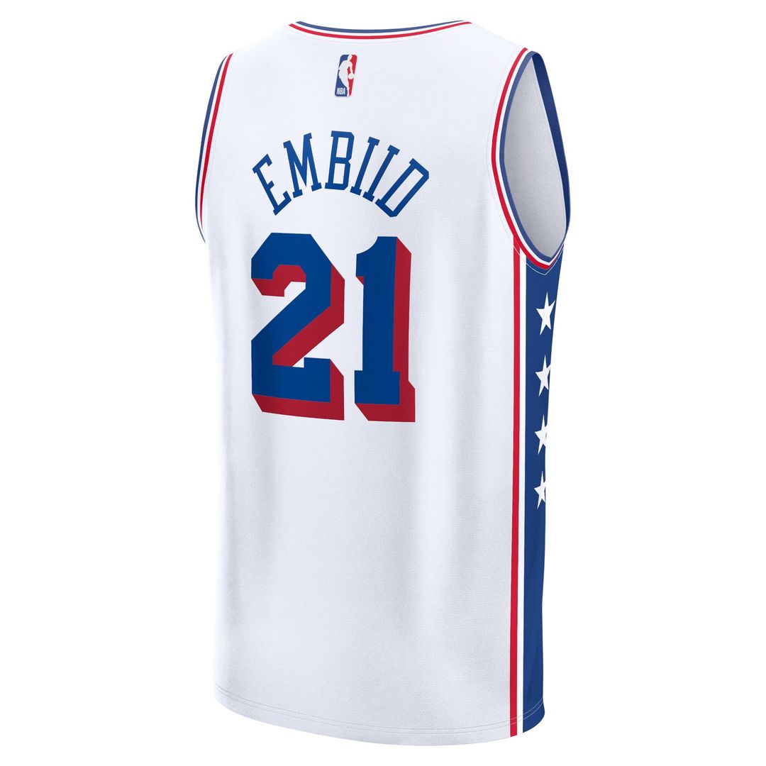 Joel Embiid Philadelphia 76ers Fanatics Fast Break Replica Jersey - Association Edition - White Official NBA Team Apparel Basketball Fan Gear