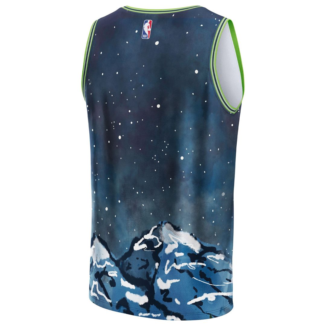 Minnesota Timberwolves NBA & KidSuper Studios by Fanatics Unisex Hometown Jersey - Blue Official NBA Team Apparel Basketball Fan Gear