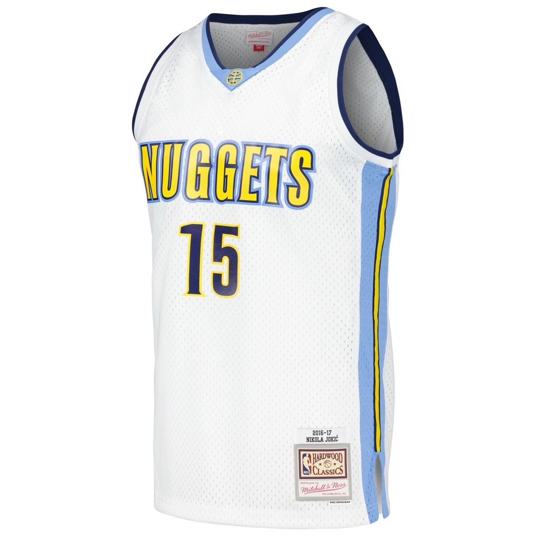 Nikola Jokic Denver Nuggets Mitchell & Ness 2016/17 Throwback Swingman Jersey - White Official NBA Team Apparel Basketball Fan Gear