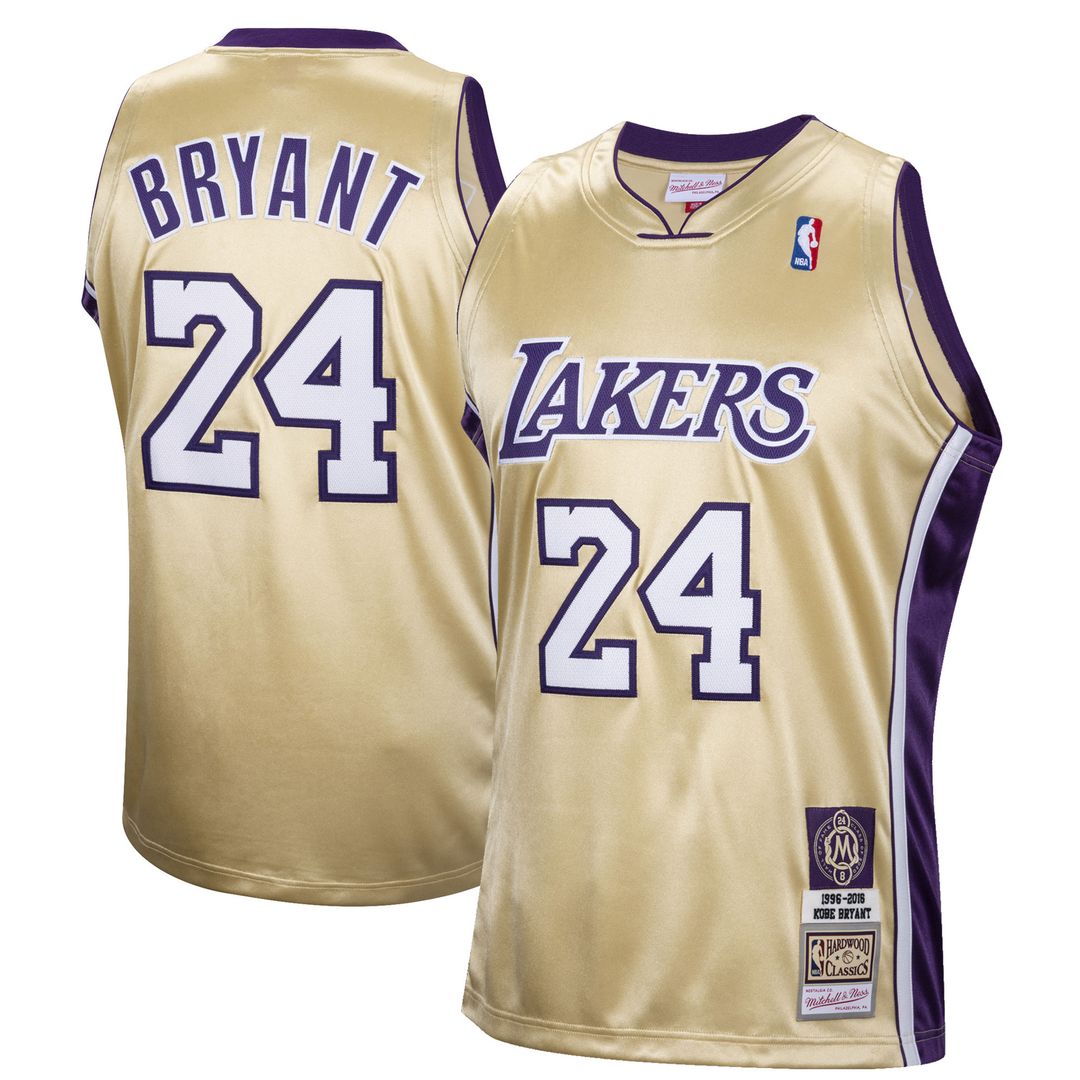 Kobe Bryant Los Angeles Lakers Mitchell & Ness Hall of Fame Class of 2020 #24 Authentic Hardwood Classics Jersey - Gold Official NBA Team Apparel Bask
