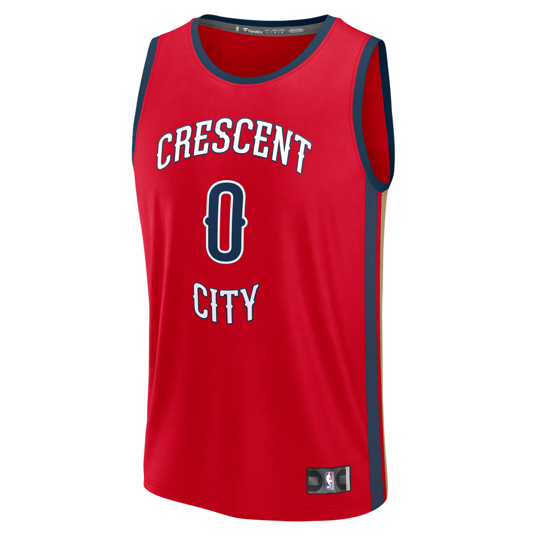 Jeremiah Fears New Orleans Pelicans Fanatics Fast Break Replica Player Jersey - Statement Edition - Red Official NBA Team Apparel Basketball Fan Gear
