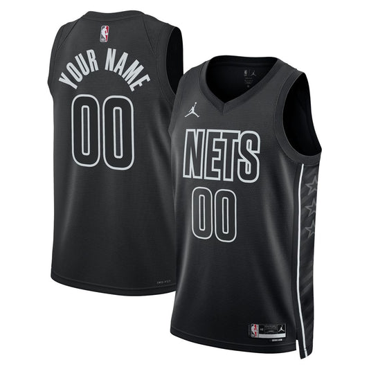 Brooklyn Nets Jordan Brand Unisex 2022/23 Swingman Custom Jersey - Statement Edition - Black Official NBA Team Apparel Basketball Fan Gear