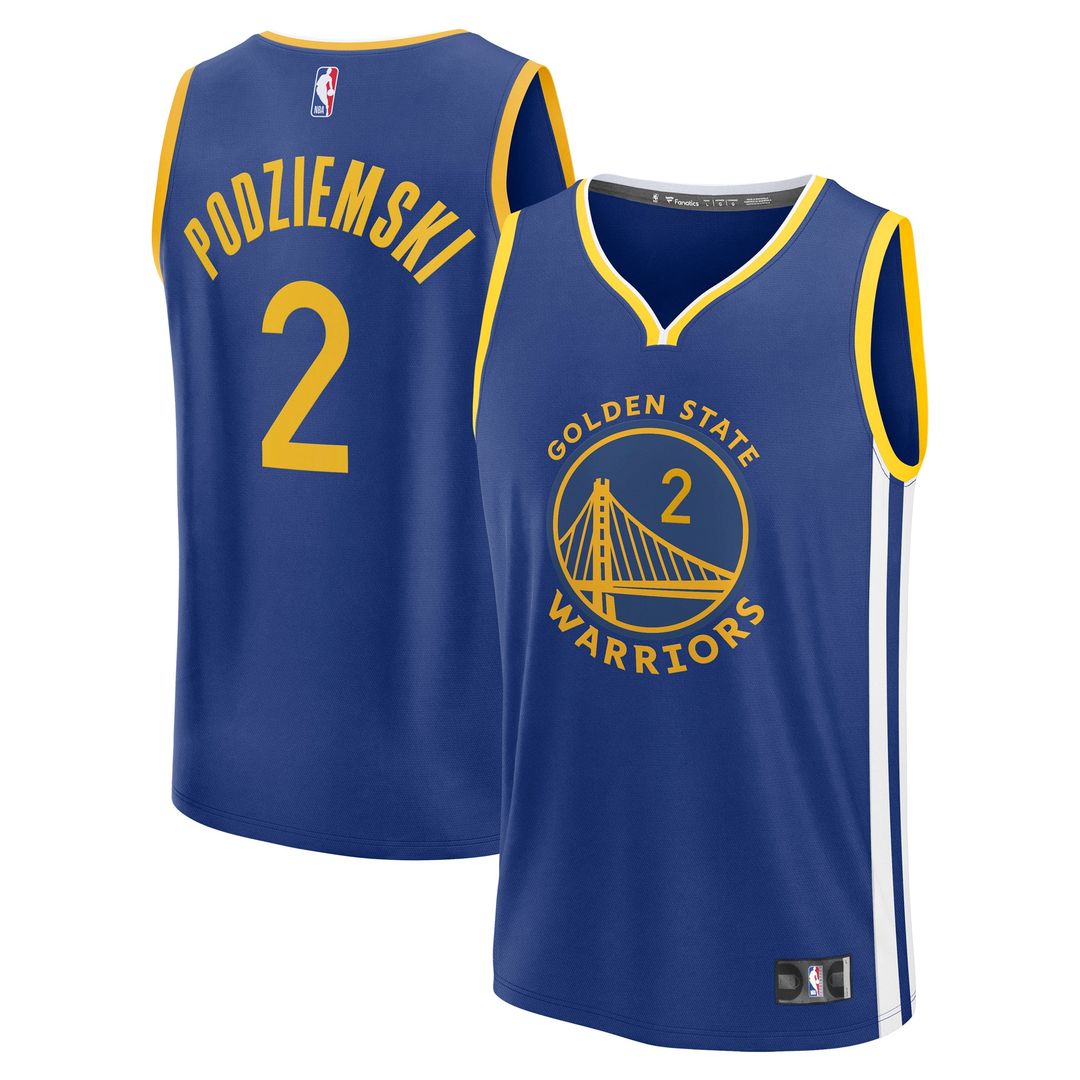 Brandin Podziemski Golden State Warriors Fanatics Fast Break Replica Player Jersey - Icon Edition - Royal Official NBA Team Apparel Basketball Fan Gea