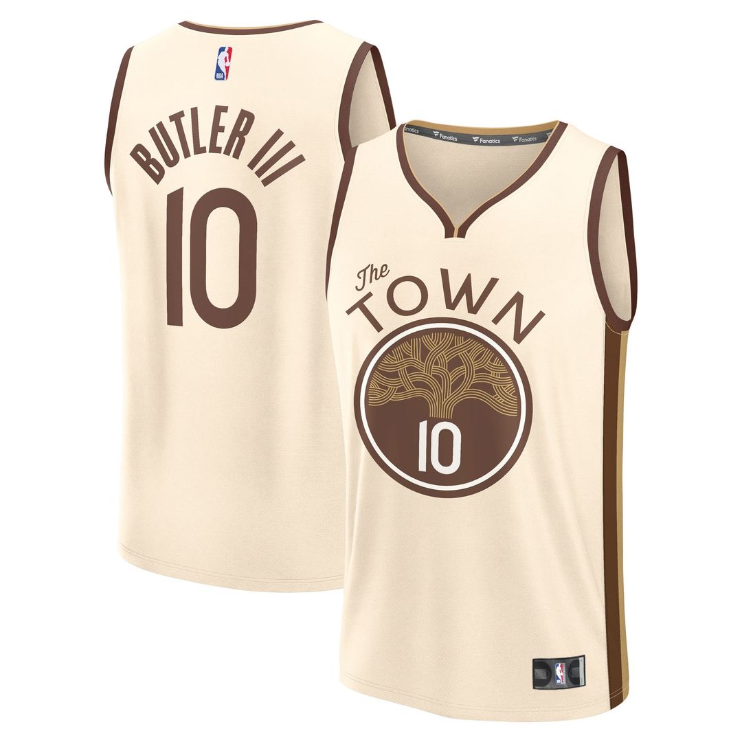 Jimmy Butler III Golden State Warriors Fanatics Youth 2025/26 City Edition Fast Break Jersey - Tan Official NBA Team Apparel Basketball Fan Gear