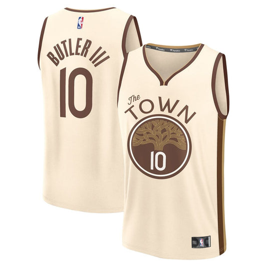 Jimmy Butler III Golden State Warriors Fanatics Youth 2025/26 City Edition Fast Break Jersey - Tan Official NBA Team Apparel Basketball Fan Gear