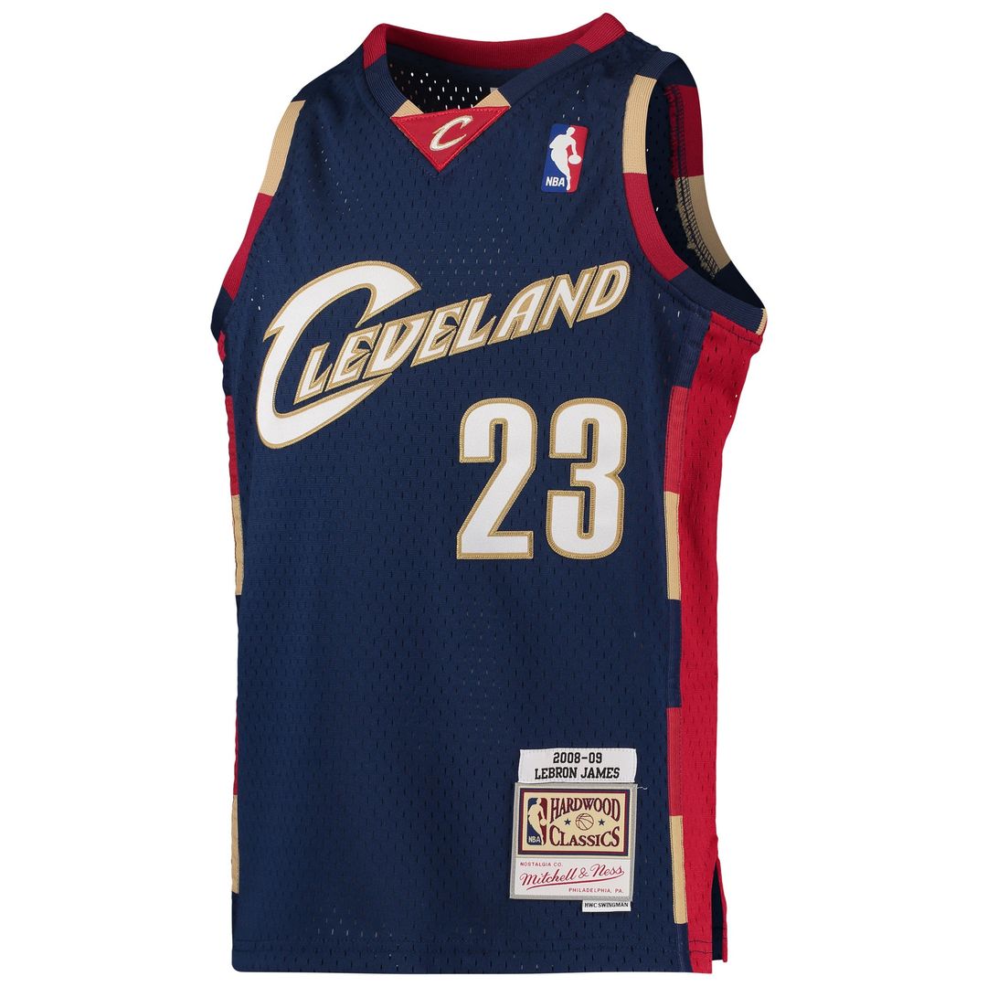 LeBron James Cleveland Cavaliers Mitchell & Ness Youth 2008-09 Hardwood Classics Swingman Jersey - Navy Official NBA Team Apparel Basketball Fan Gear