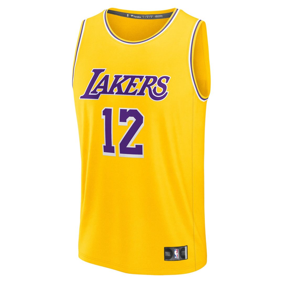 Jake LaRavia Los Angeles Lakers Fanatics Fast Break Replica Jersey - Icon Edition - Gold Official NBA Team Apparel Basketball Fan Gear