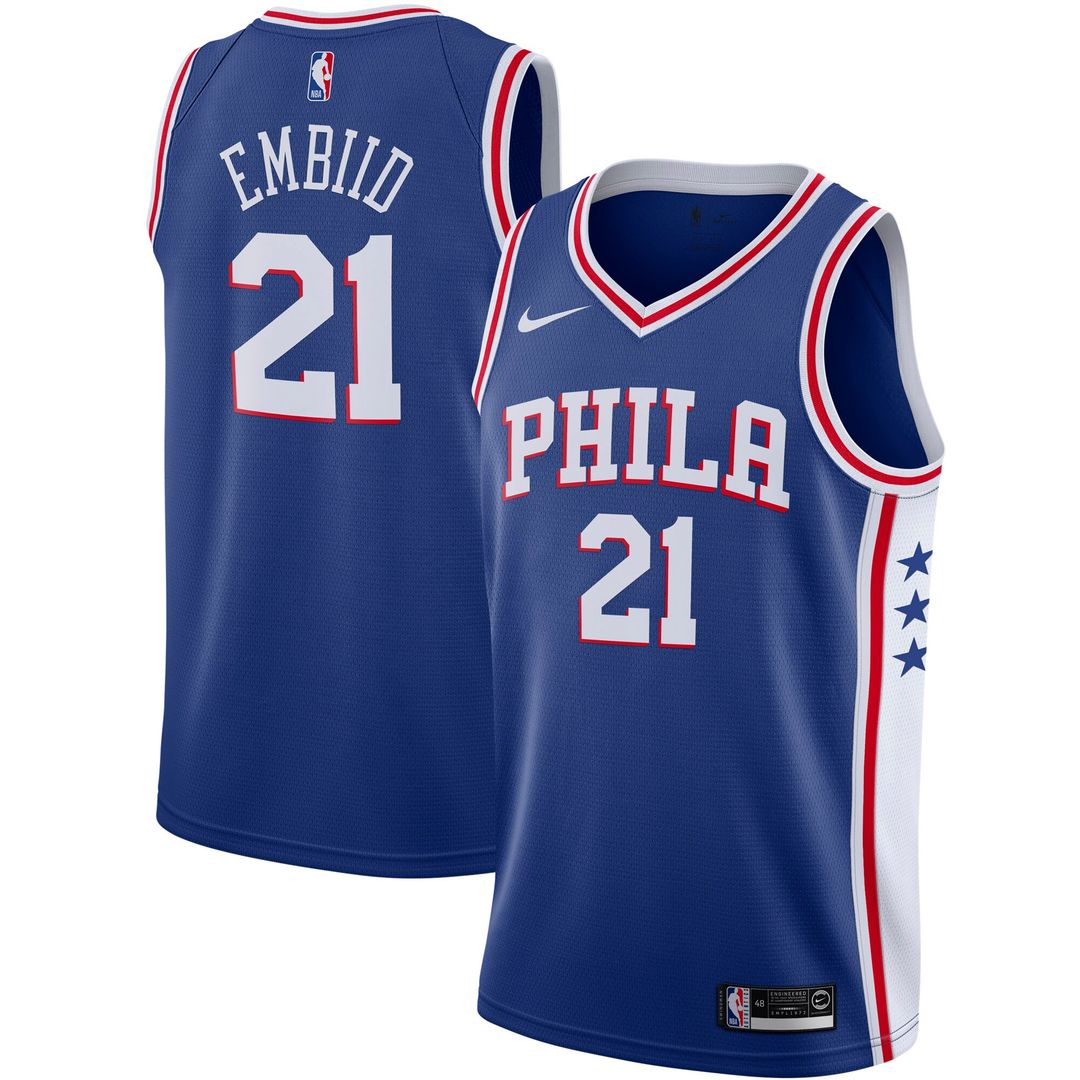 Joel Embiid Philadelphia 76ers Nike 2019/2020 Swingman Jersey - Icon Edition - Royal Official NBA Team Apparel Basketball Fan Gear
