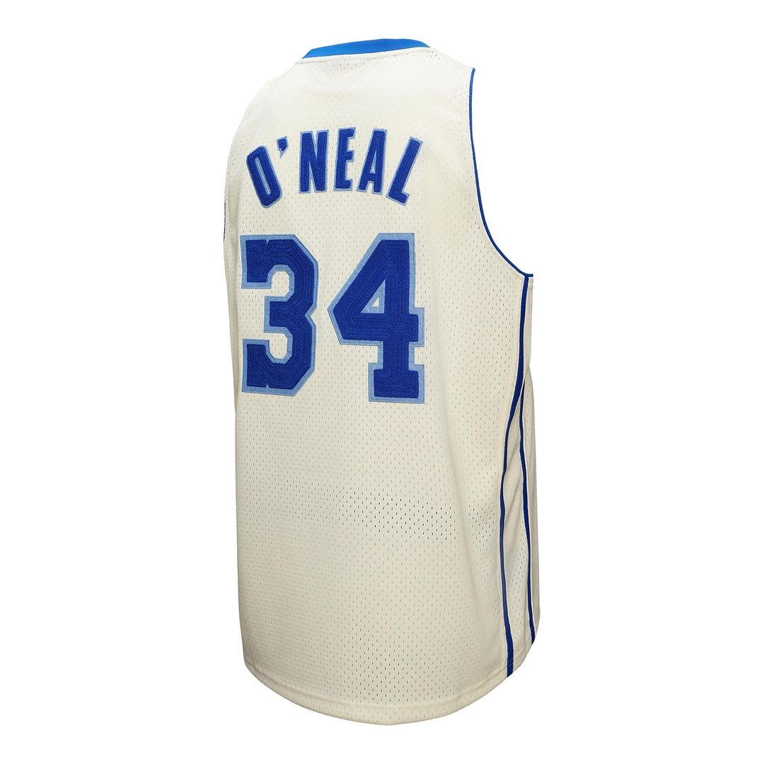 Shaquille O'Neal Los Angeles Lakers Mitchell & Ness Chainstitch Swingman Jersey - Cream Official NBA Team Apparel Basketball Fan Gear
