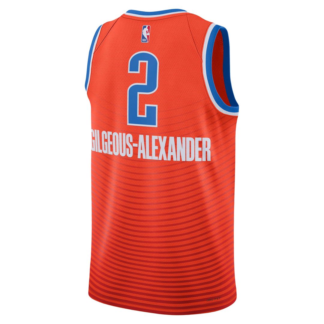 Shai Gilgeous-Alexander Oklahoma City Thunder Jordan Brand Unisex Swingman Jersey - Statement Edition - Orange Official NBA Team Apparel Basketball Fa