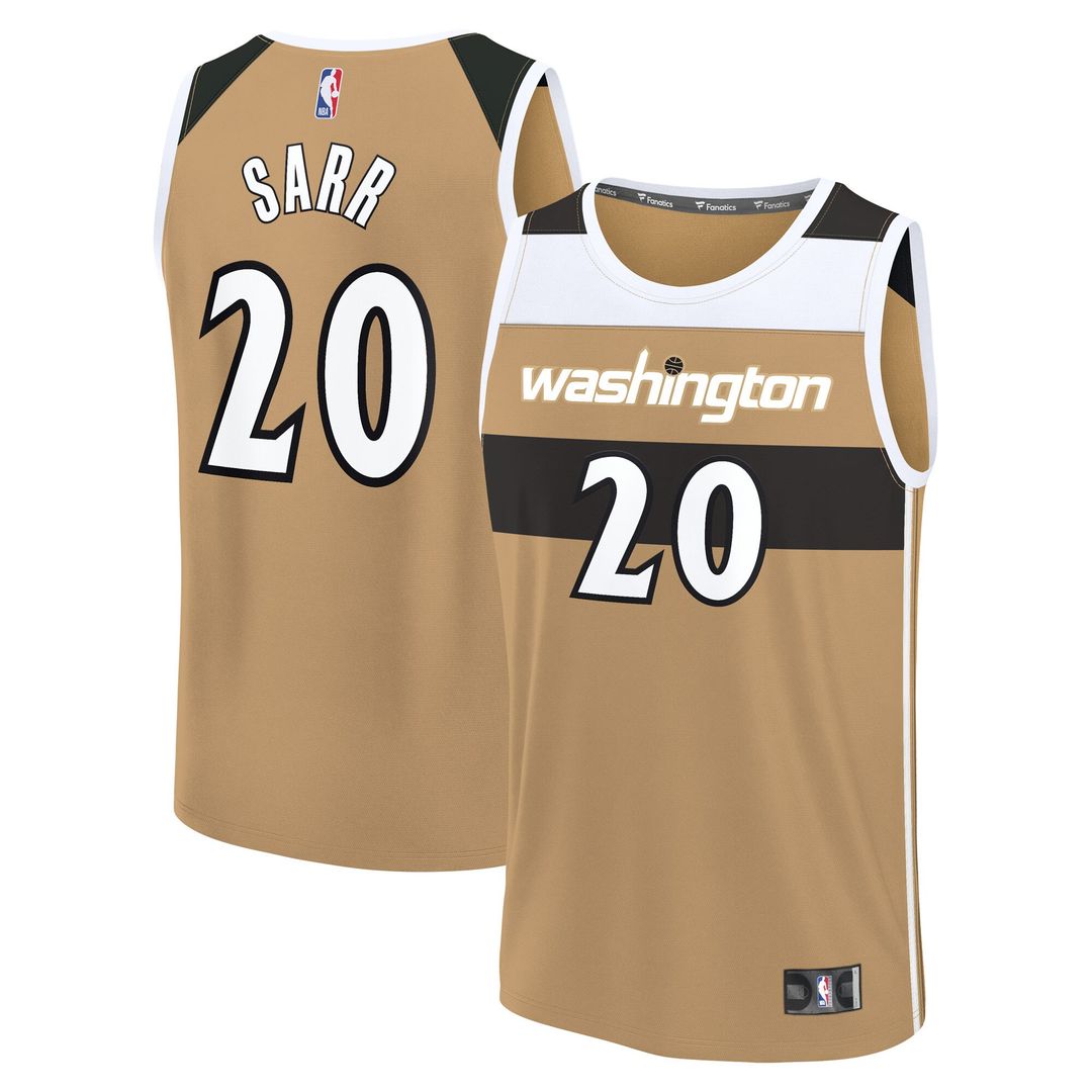Alex Sarr Washington Wizards Fanatics Youth Fast Break Jersey - City Edition - Gold Official NBA Team Apparel Basketball Fan Gear
