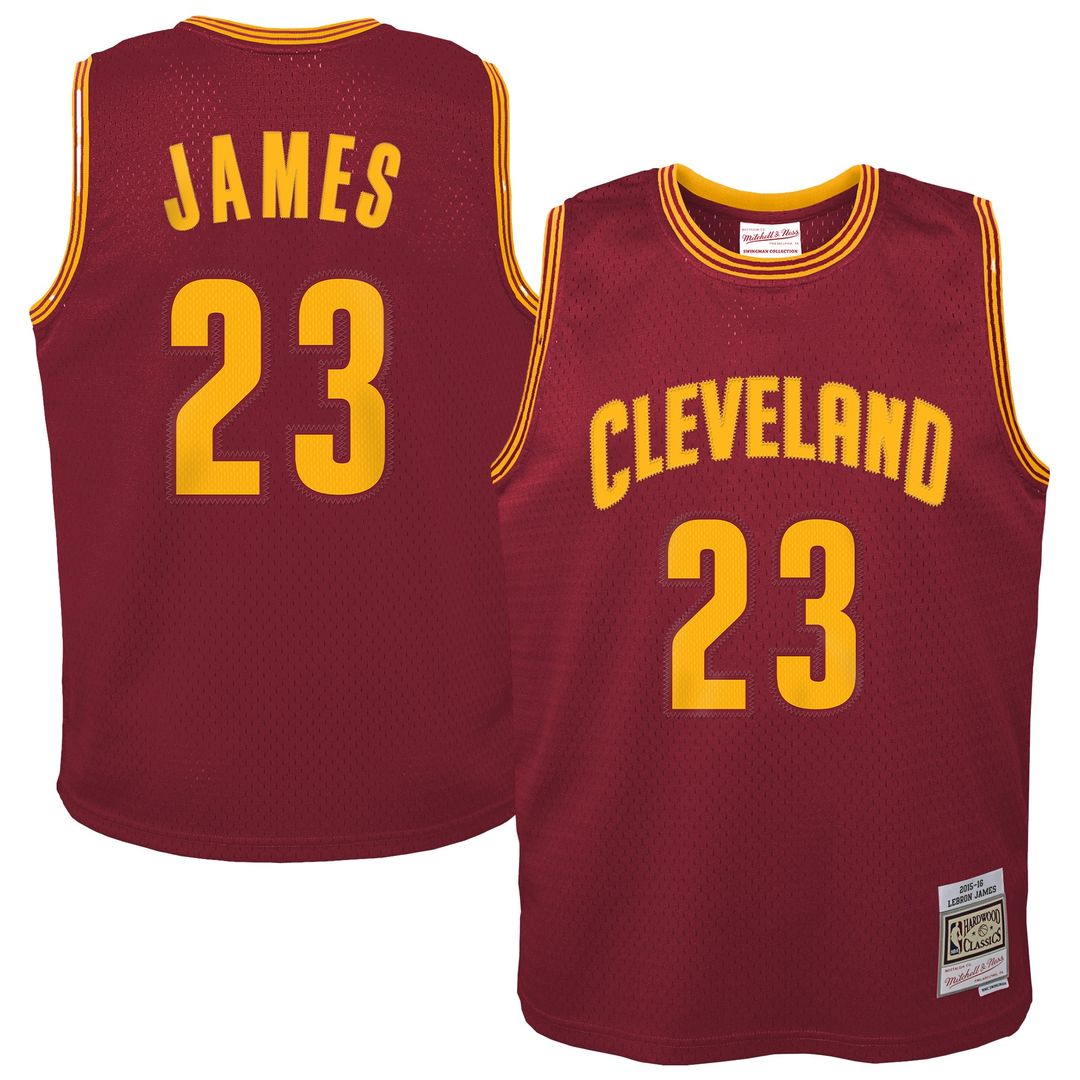 LeBron James Cleveland Cavaliers Mitchell & Ness Youth 2015/16 Hardwood Classics Swingman Jersey - Wine Official NBA Team Apparel Basketball Fan Gear