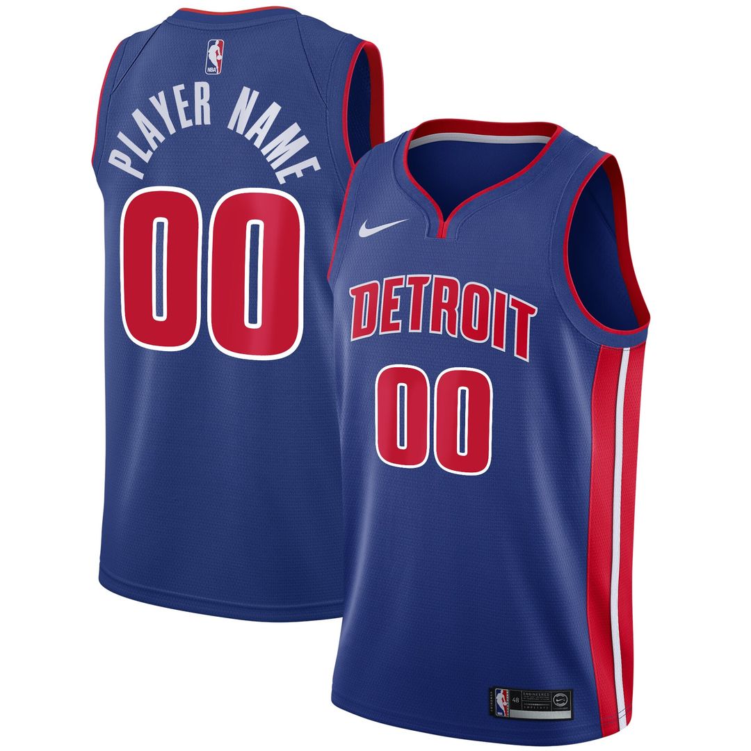 Detroit Pistons Nike Swingman Custom Jersey Blue - Icon Edition Official NBA Team Apparel Basketball Fan Gear