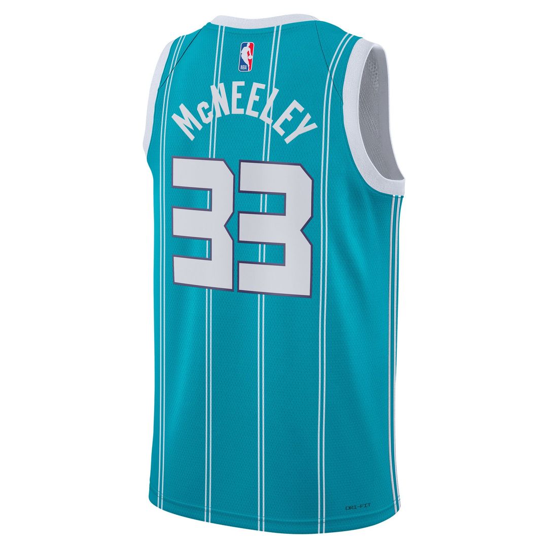 Liam McNeeley Charlotte Hornets Jordan Brand Unisex Swingman Jersey - Teal - Icon Edition Official NBA Team Apparel Basketball Fan Gear