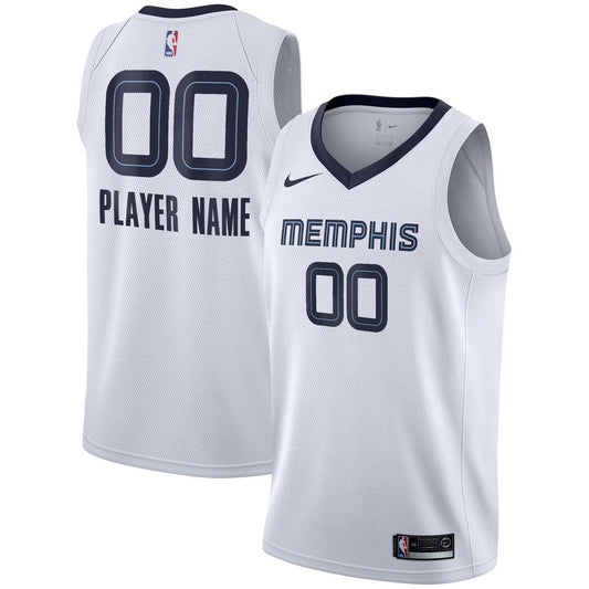 Memphis Grizzlies Nike 2020/21 Swingman Custom Jersey - Association Edition - White Official NBA Team Apparel Basketball Fan Gear