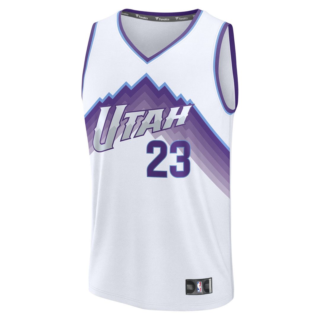 Lauri Markkanen Utah Jazz Fanatics Fast Break Replica Jersey - Association Edition - White Official NBA Team Apparel Basketball Fan Gear