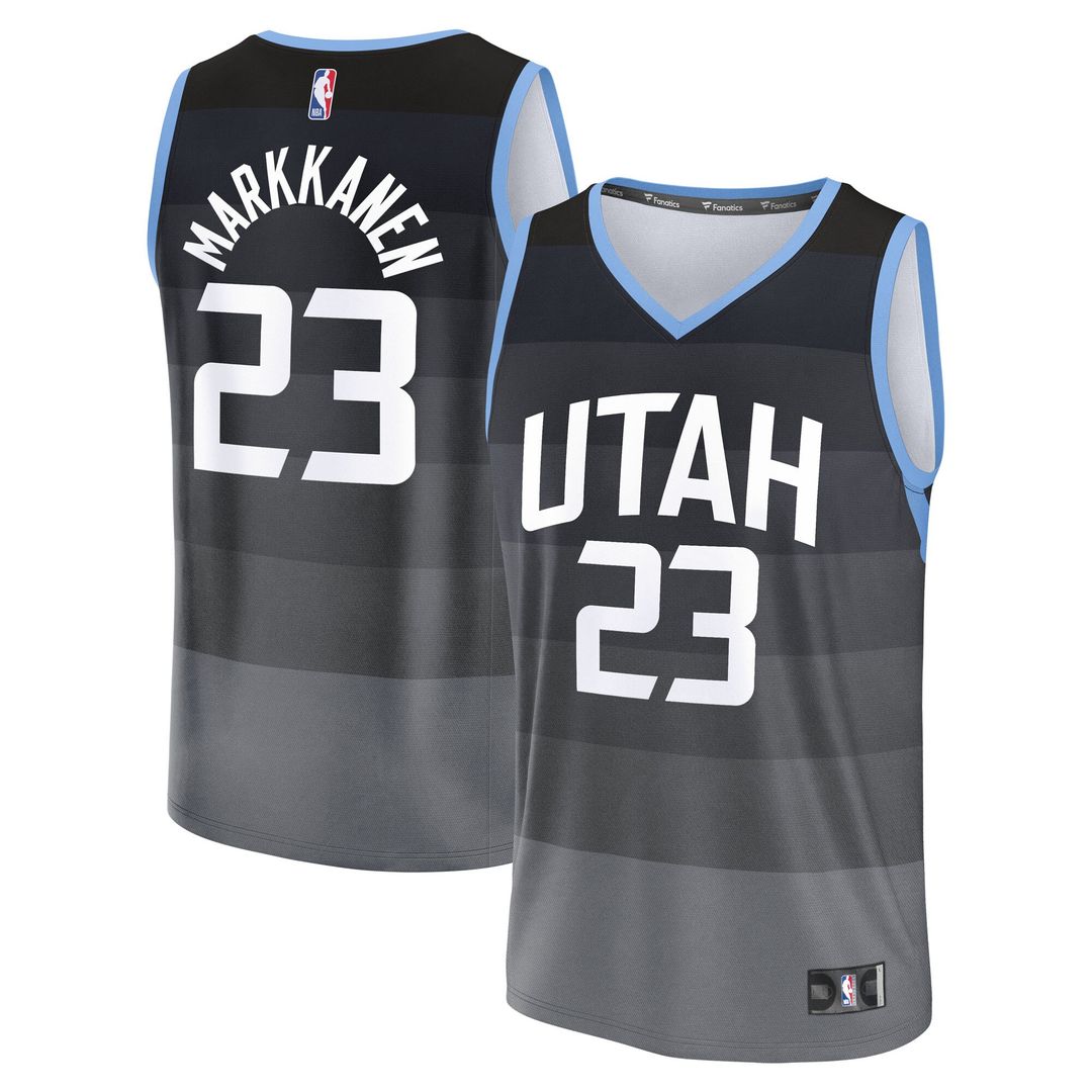 Lauri Markkanen Utah Jazz Fanatics 2025/26 City Edition Fast Break Jersey - Black Official NBA Team Apparel Basketball Fan Gear
