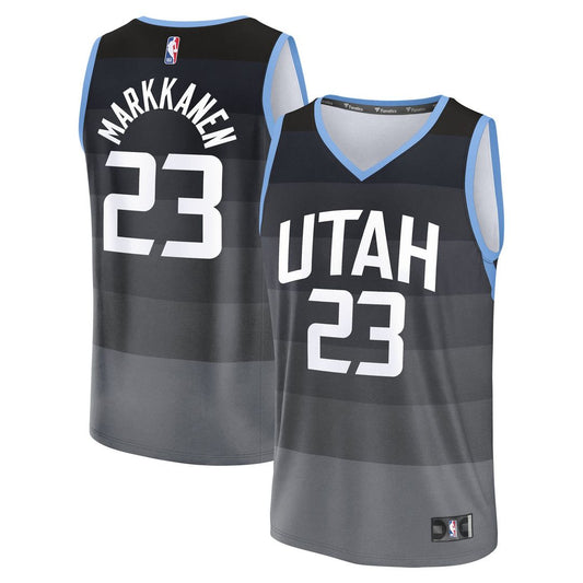 Lauri Markkanen Utah Jazz Fanatics 2025/26 City Edition Fast Break Jersey - Black Official NBA Team Apparel Basketball Fan Gear