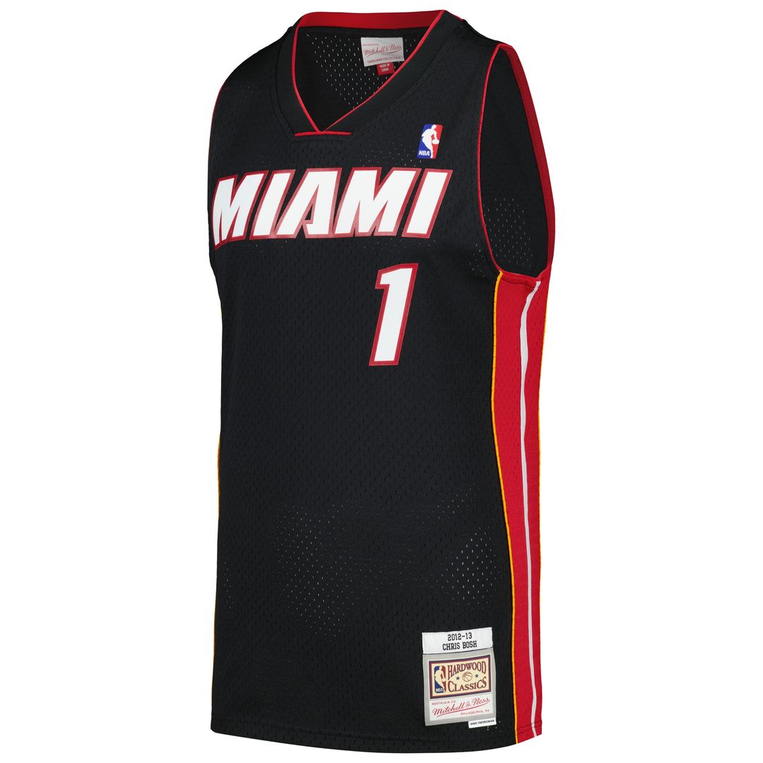 Chris Bosh Miami Heat Mitchell & Ness 2012/13 Hardwood Classics Swingman Jersey - Black Official NBA Team Apparel Basketball Fan Gear